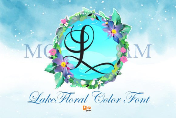 Lake Floral Monogram: A Color Font That Makes Your Brand Feel Like Home